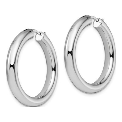 Sterling Silver 34mm Tube Hoop Earrings – view 4