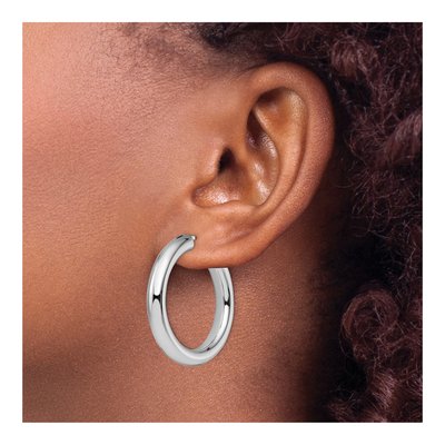 Sterling Silver 34mm Tube Hoop Earrings – view 5