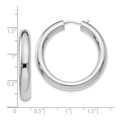 Sterling Silver 34mm Tube Hoop Earrings – view 6
