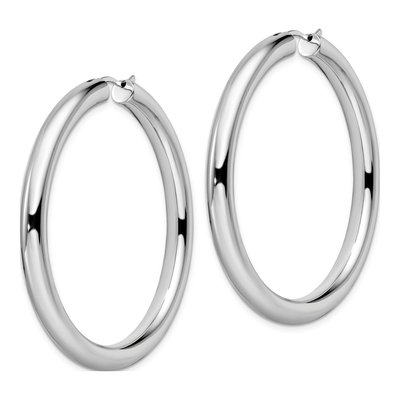 Sterling Silver 55mm Tube Hoop Earrings – view 3