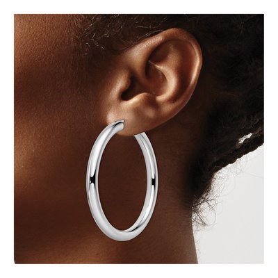 Sterling Silver 55mm Tube Hoop Earrings – view 5