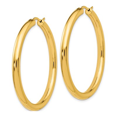 Gold-Plated Sterling Silver 40mm Tube Hoop Earrings – view 2
