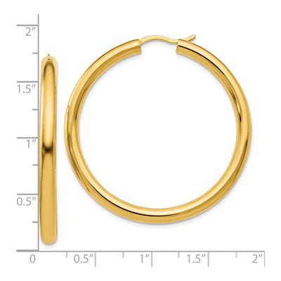 Gold-Plated Sterling Silver 40mm Tube Hoop Earrings – view 4