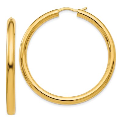 Gold-Plated Sterling Silver 40mm Tube Hoop Earrings