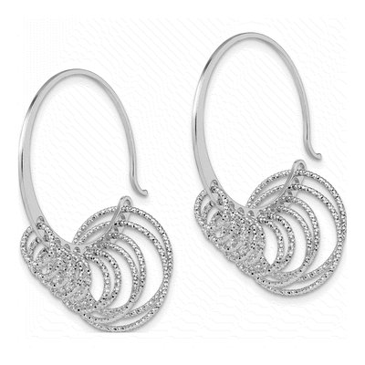 Sterling Silver Laser-Cut Threader Earrings – view 3