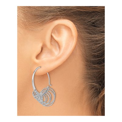 Sterling Silver Laser-Cut Threader Earrings – view 4