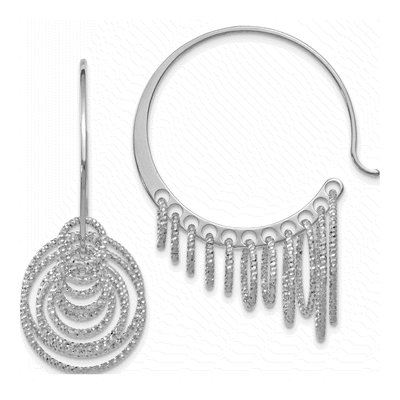 Sterling Silver Laser-Cut Threader Earrings