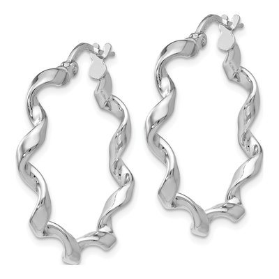 Sterling Silver 26mm Twisted Hoop Earrings – view 3