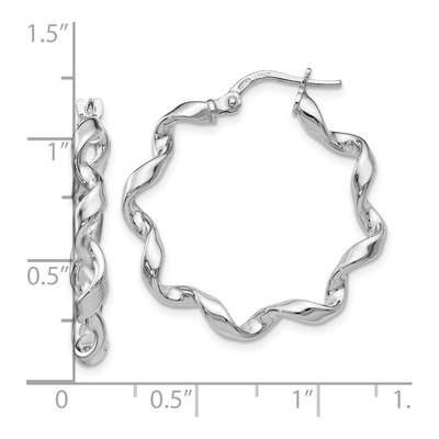 Sterling Silver 26mm Twisted Hoop Earrings – view 5