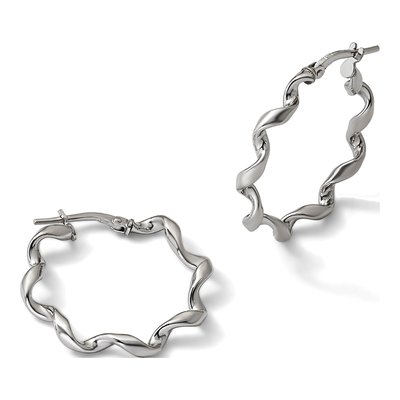 Sterling Silver 26mm Twisted Hoop Earrings – view 6