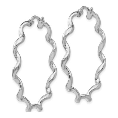 Sterling Silver 38mm Twisted Hoop Earrings – view 3