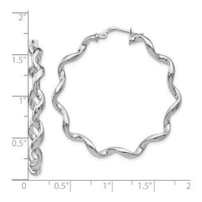 Sterling Silver 38mm Twisted Hoop Earrings – view 5