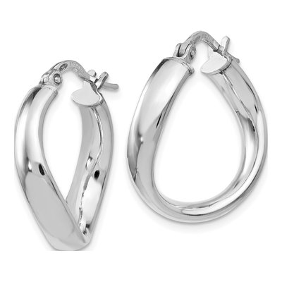 Sterling Silver 19mm Twisted Hoop Earrings – view 3