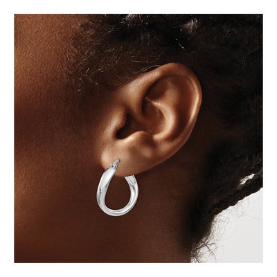 Sterling Silver 19mm Twisted Hoop Earrings – view 4