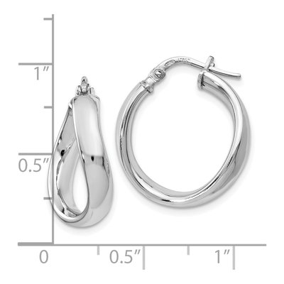 Sterling Silver 19mm Twisted Hoop Earrings – view 5