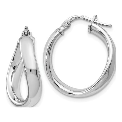Sterling Silver 19mm Twisted Hoop Earrings
