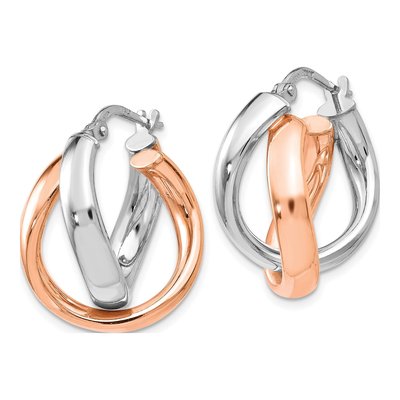 Gold-Plated Sterling Silver 21mm Double Hoop Earrings – view 3