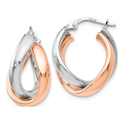 Gold-Plated Sterling Silver 21mm Double Hoop Earrings