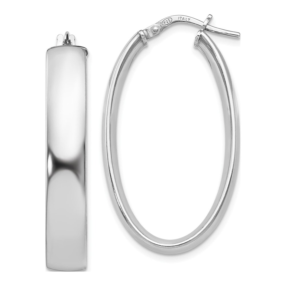 Sterling Silver Oval Hoop Earrings