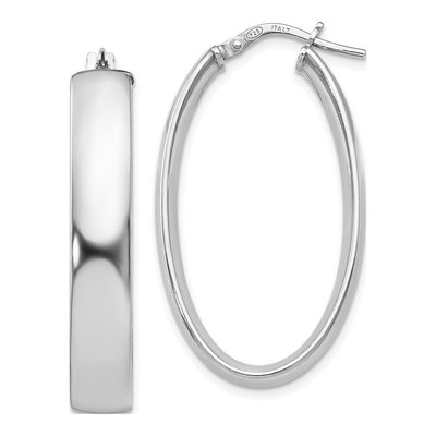 Sterling Silver Oval Hoop Earrings