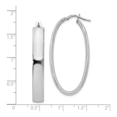 Sterling Silver Oval Hoop Earrings – view 5