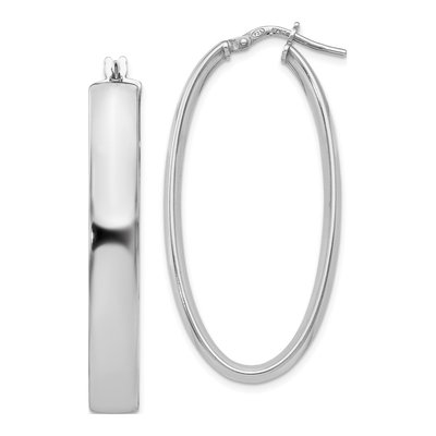 Sterling Silver Oval Hoop Earrings
