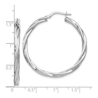 Sterling Silver 36mm Twisted Hoop Earrings – view 5