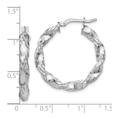 Sterling Silver 29mm Twisted Hoop Earrings – view 5