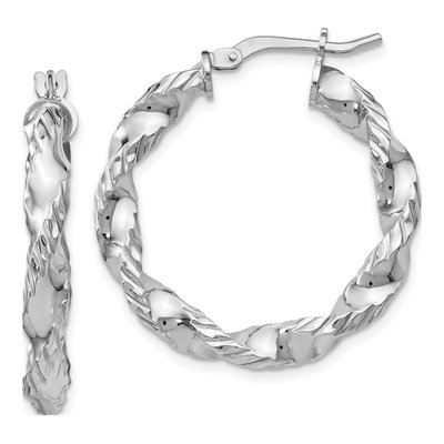Sterling Silver 29mm Twisted Hoop Earrings