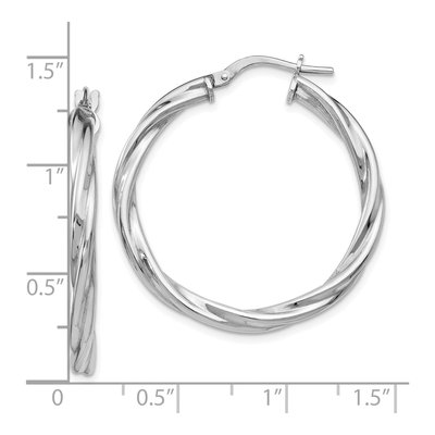 Sterling Silver 32mm Twisted Hoop Earrings – view 5