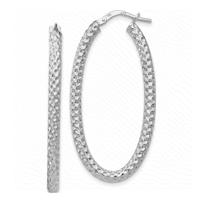 Sterling Silver Oval Hoop Earrings
