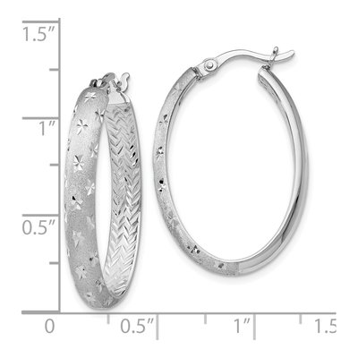 Sterling Silver Diamond-Cut Inside-Out Hoop Earrings – view 5