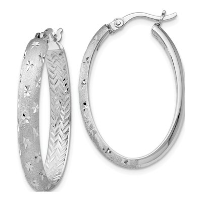 Sterling Silver Diamond-Cut Inside-Out Hoop Earrings