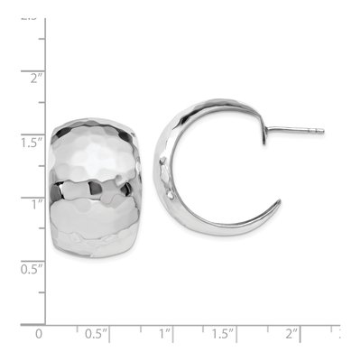 Sterling Silver 27mm Hammered Hoop Earrings – view 5