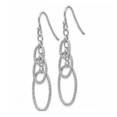 Sterling Silver Textured Dangle Earrings – view 3