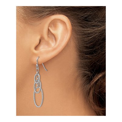 Sterling Silver Textured Dangle Earrings – view 4