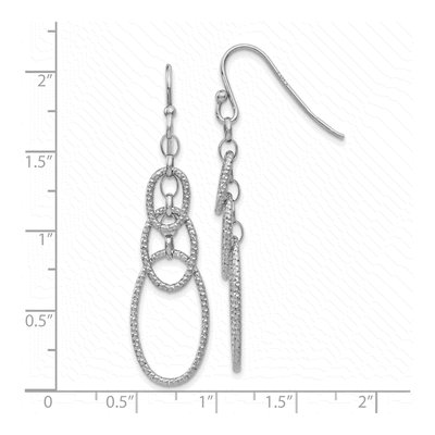 Sterling Silver Textured Dangle Earrings – view 5