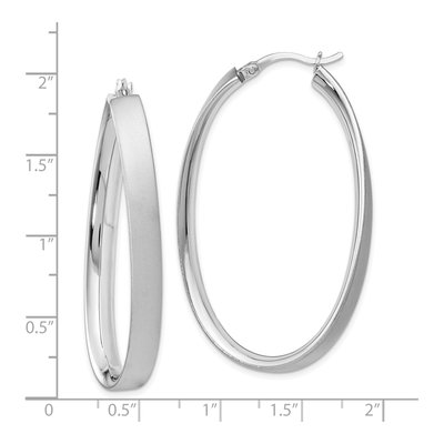 Sterling Silver 51mm Oval Hoop Earrings – view 5
