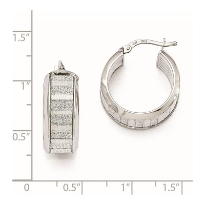 Sterling Silver 24mm Glimmer Hoop Earrings – view 3