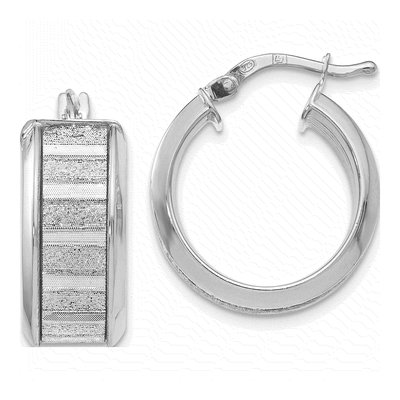 Sterling Silver 24mm Glimmer Hoop Earrings