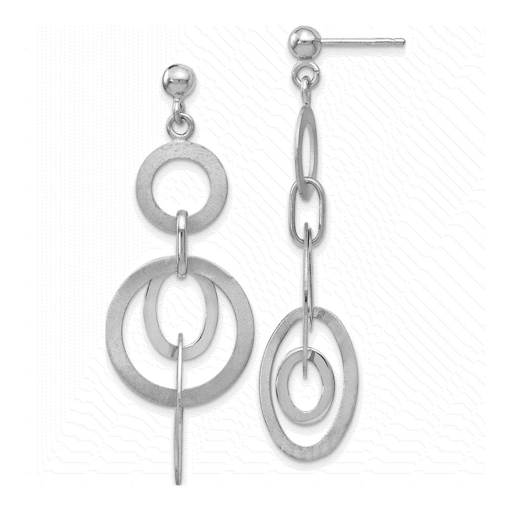 Sterling Silver Brushed Dangle Earrings