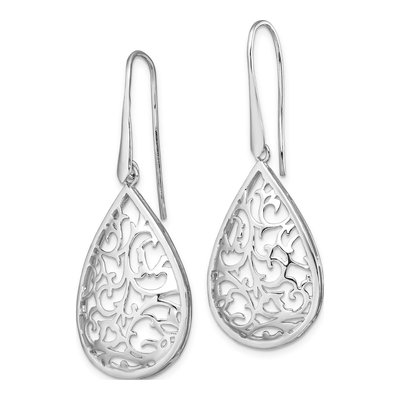 Sterling Silver Teardrop Dangle Earrings – view 3