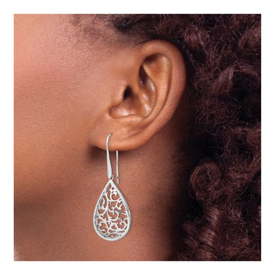 Sterling Silver Teardrop Dangle Earrings – view 4
