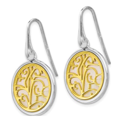 Sterling Silver Mother of Pearl Dangle Earrings – view 3