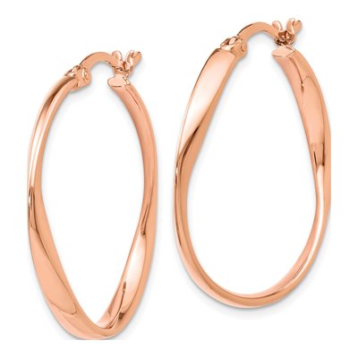 Rose Gold-Plated Sterling Silver 30mm Hoop Earrings – view 3