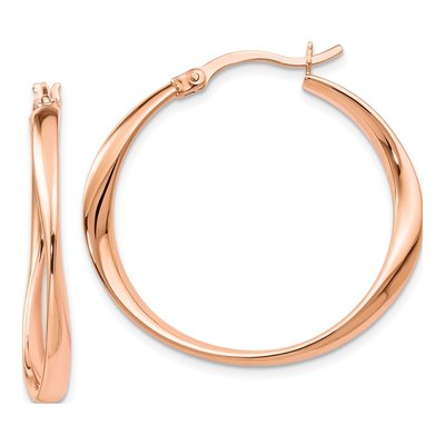 Rose Gold-Plated Sterling Silver 30mm Hoop Earrings
