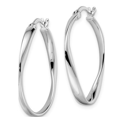 Sterling Silver 30mm Hoop Earrings – view 3