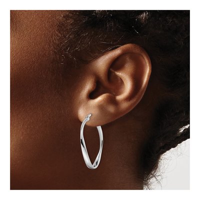 Sterling Silver 30mm Hoop Earrings – view 4
