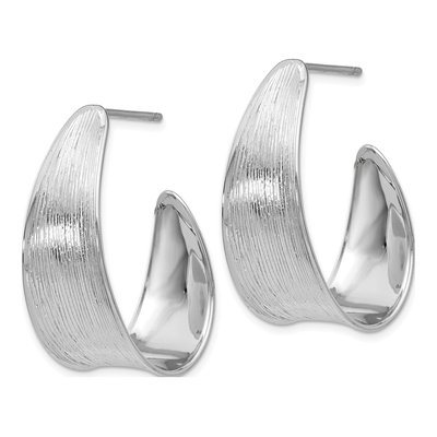Sterling Silver 30mm J- Hoop Earrings – view 3