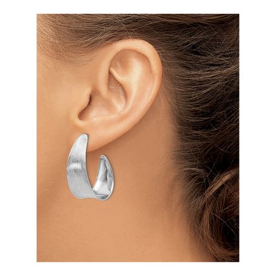 Sterling Silver 30mm J- Hoop Earrings – view 4